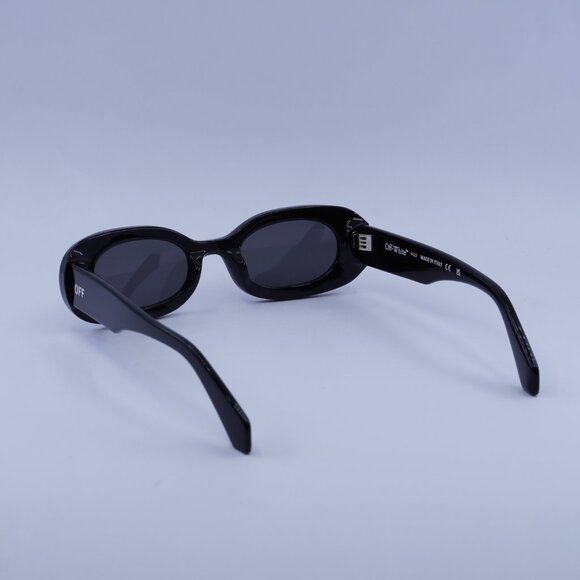 Off-White OERI087 AMALFI 1007 Sunglasses Black Oval Frame, Grey Lenses main image 9